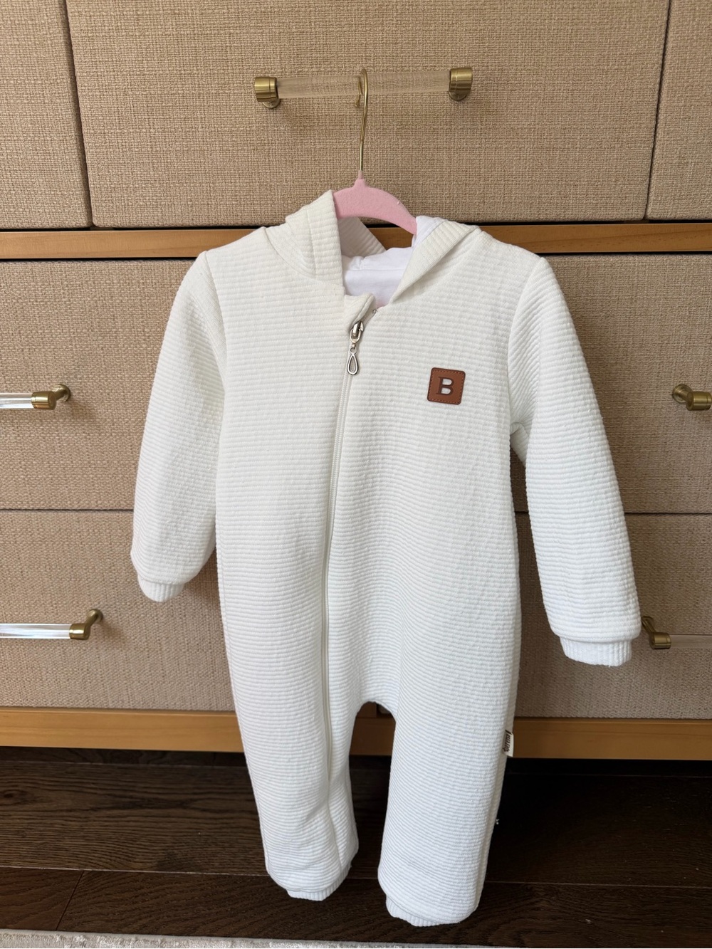 100% Cotton Hooded Baby One-Piece Romper